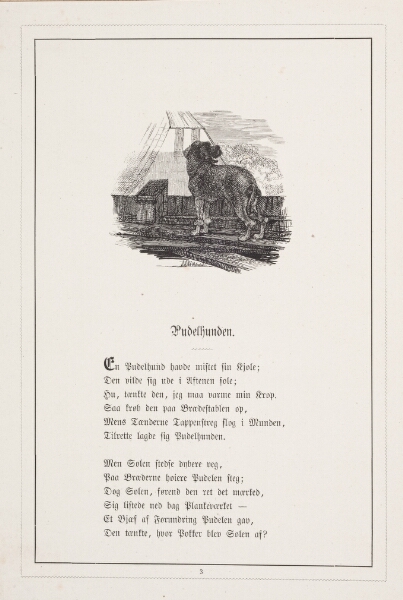 H.P. Hansen, Pudelhunden. Illustration til H.V. Kaalund, "Fabler for Børn"