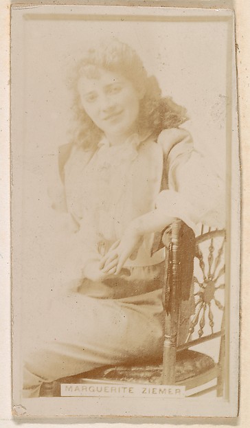 Kinney Brothers Tobacco Company, Marguerite Ziemer, from the Actresses series (N245) issued by Kinney Brothers to promote Sweet Caporal Cigarettes