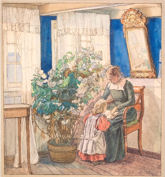 Fritz Syberg, Moder og barn ser billeder (Anna og Hans Syberg)