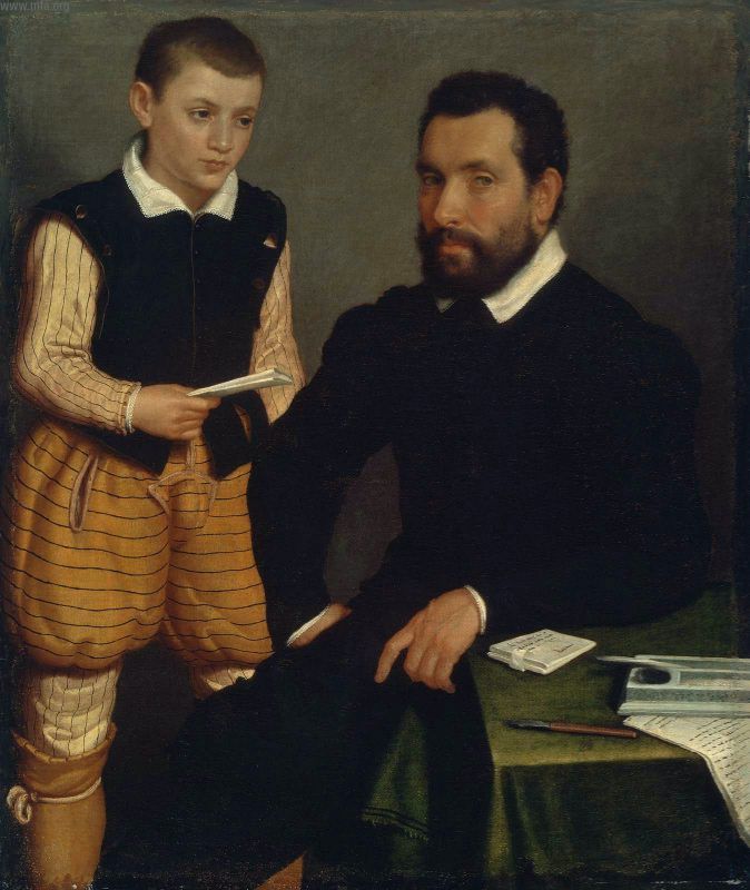 Giovanni Battista Moroni, Portrait of a Man and a Boy (Count Alborghetti & Son)
