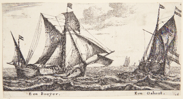 Reinier Zeeman, To skibe for sejl, det ene en galiot