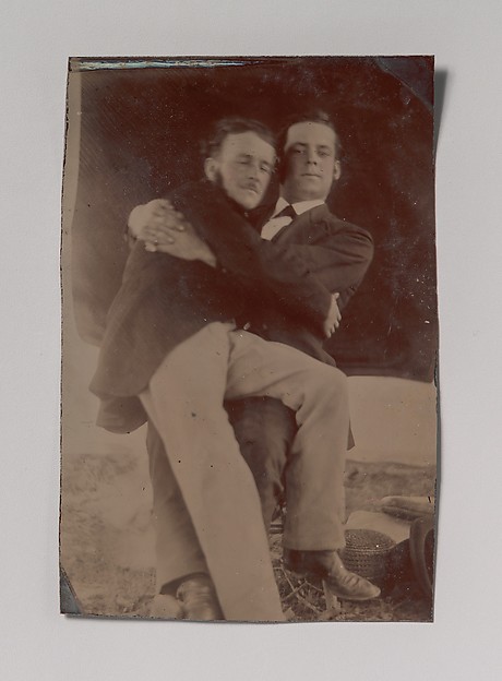 Unknown, [Two Men Embracing, One Seated in the Other's Lap]