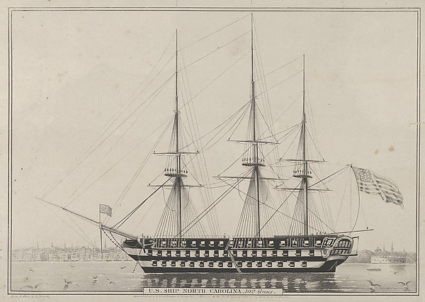 Nathaniel Currier, U. S. Ship North Carolina, 102 Guns