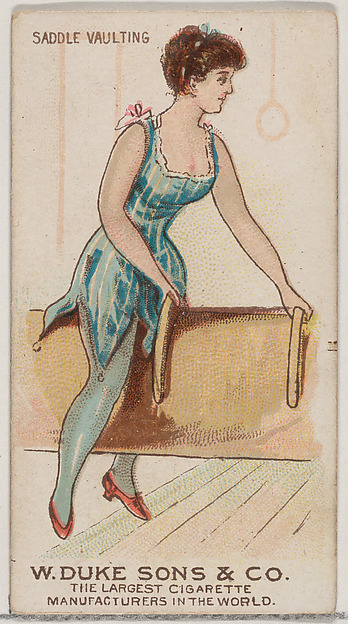 W. Duke, Sons & Co., Saddle Vaulting, from the Gymnastic Exercises series (N77) for Duke brand cigarettes