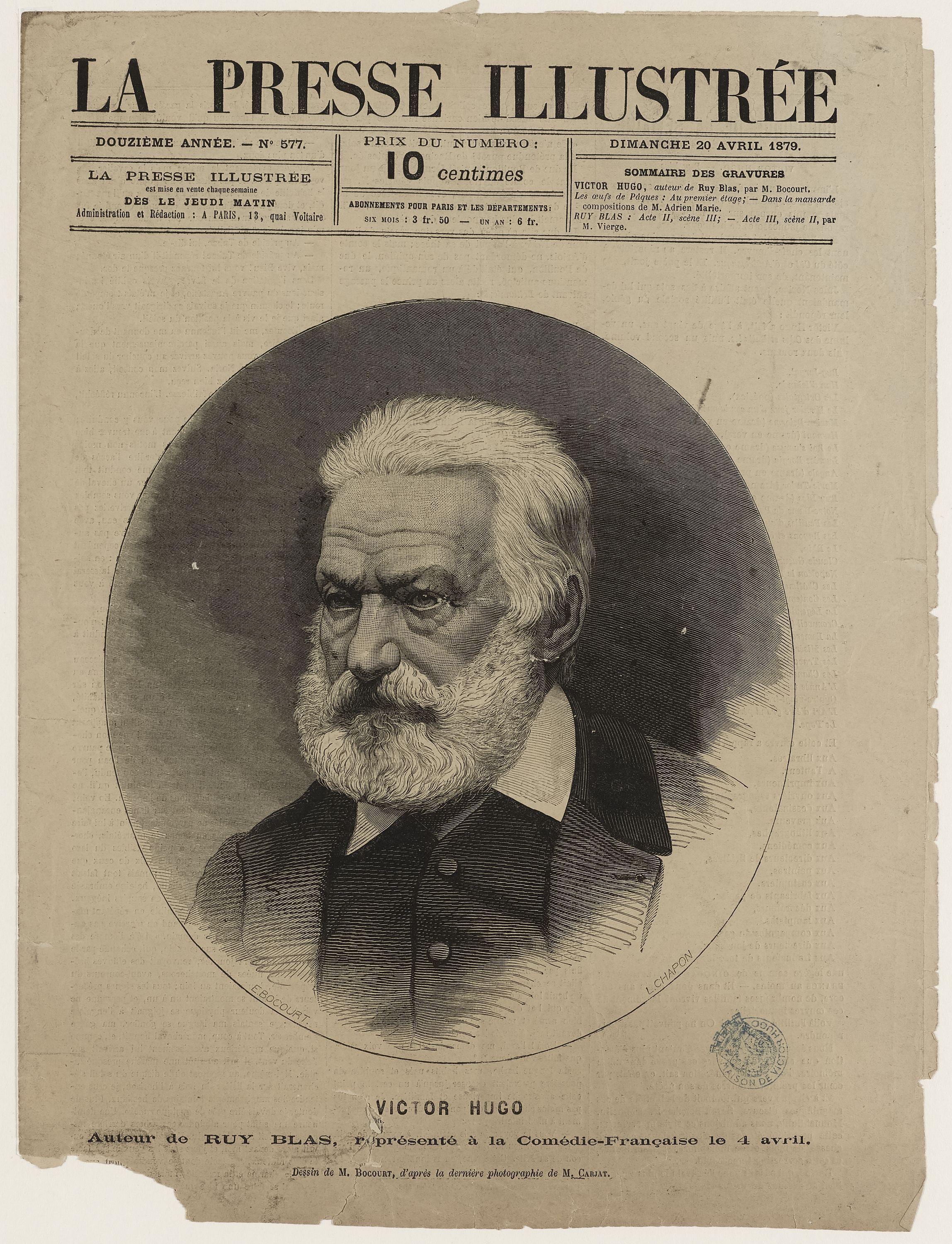 Léon-Louis Chapon, Victor Hugo