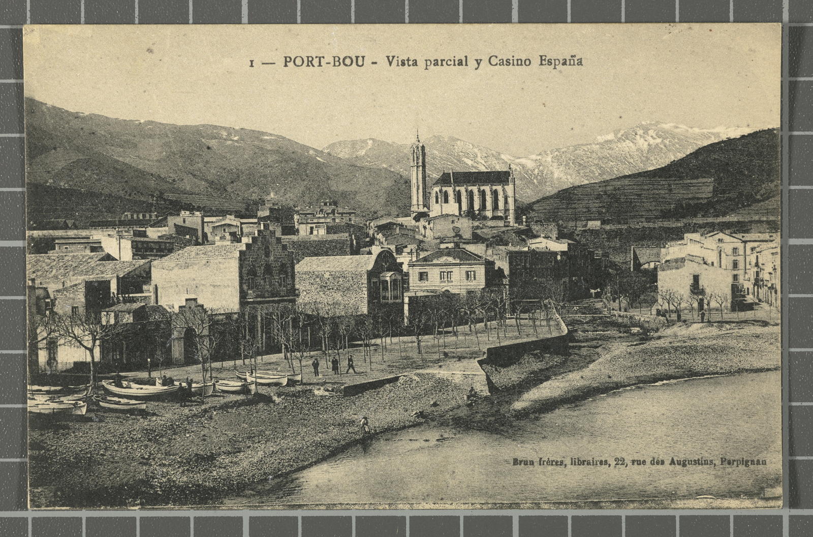 Desconegut, 1 - Port-Bou.- Partial view y Casino España