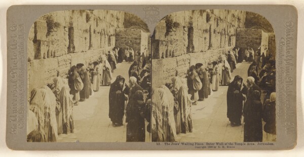 Carleton H. Graves, The Jews' Wailing Place. Outer Wall of the Temple Area. Jerusalem.