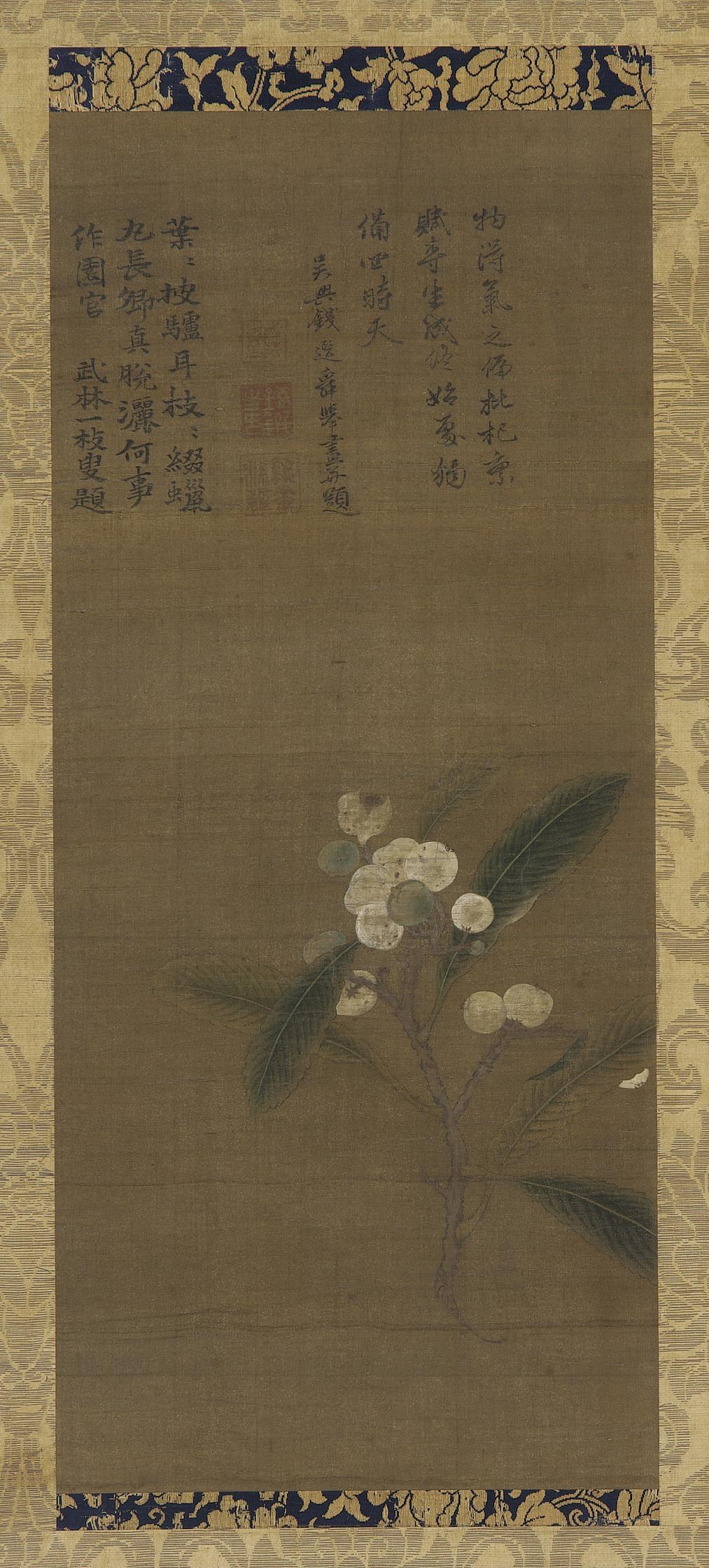 Formerly attributed to Qian Xuan, A branch of loquats