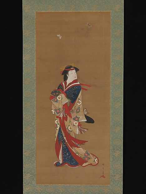Katsukawa Shunshō　勝川春章, Beauty with Butterflies