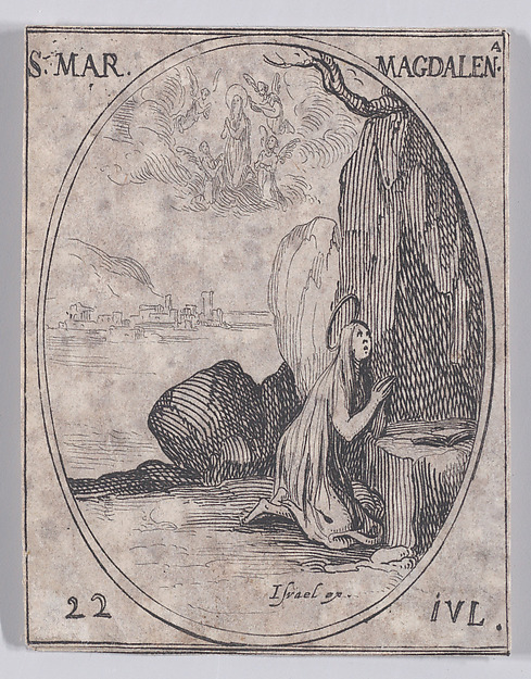 Jacques Callot, Ste. Marie-Madeleine (St. Mary Magdalen), July 22nd, from "Les Images De Tous Les Saincts et Saintes de L'Année" (Images of All of the Saints and Religious Events of the Year)