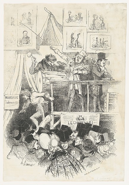 Honoré Daumier, Sideshow of "Le charivari" (Parade du charivari)