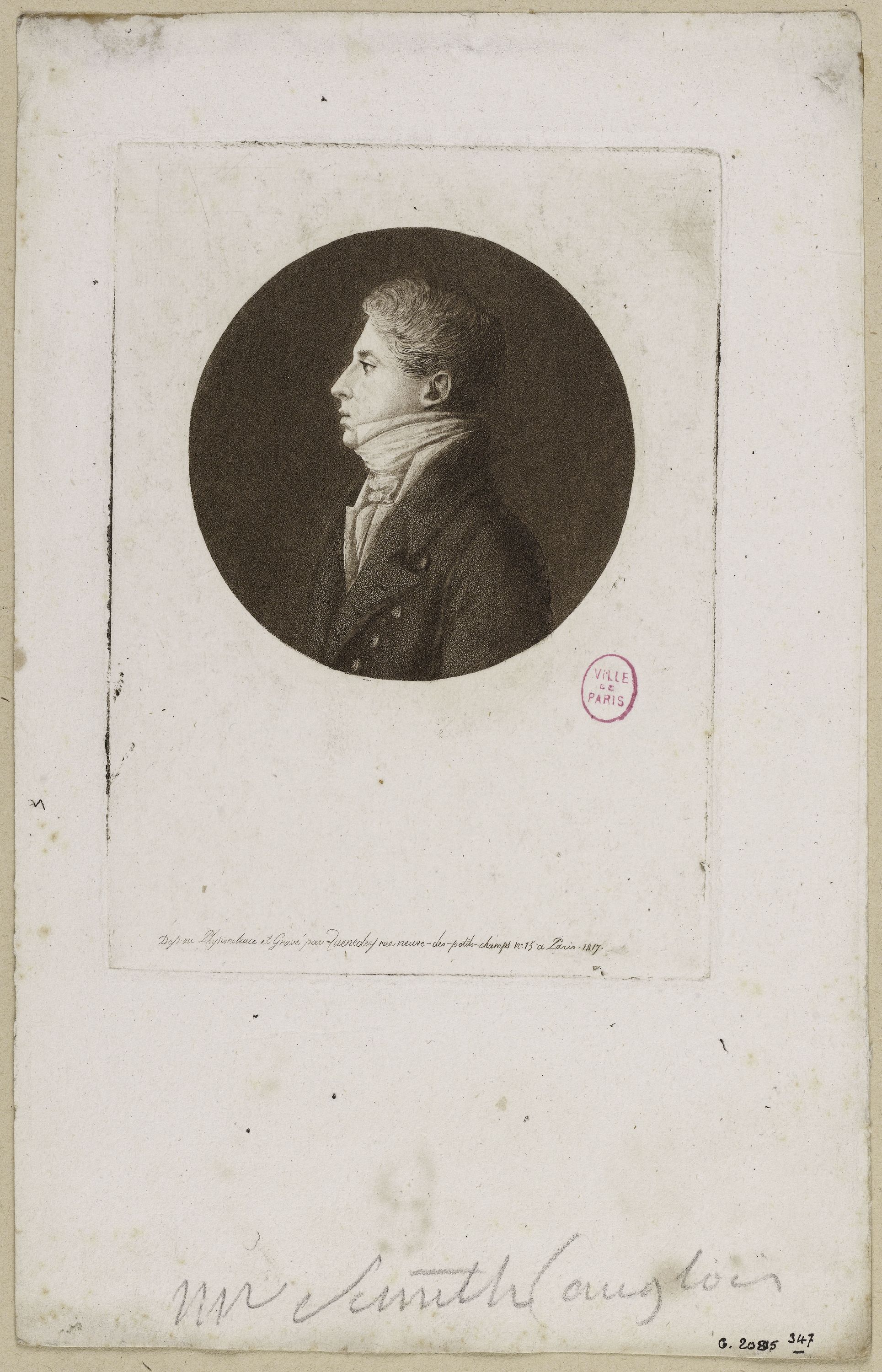 Edmé Quenedey, Portrait de Monsieur Smith, anglais