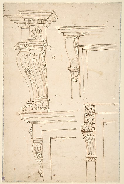 Anonymous, Italian, 16th century, Studies for Consoles