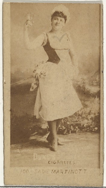 W. Duke, Sons & Co., Card Number 100, Sadie Martinot, from the Actors and Actresses series (N145-6) issued by Duke Sons & Co. to promote Duke Cigarettes