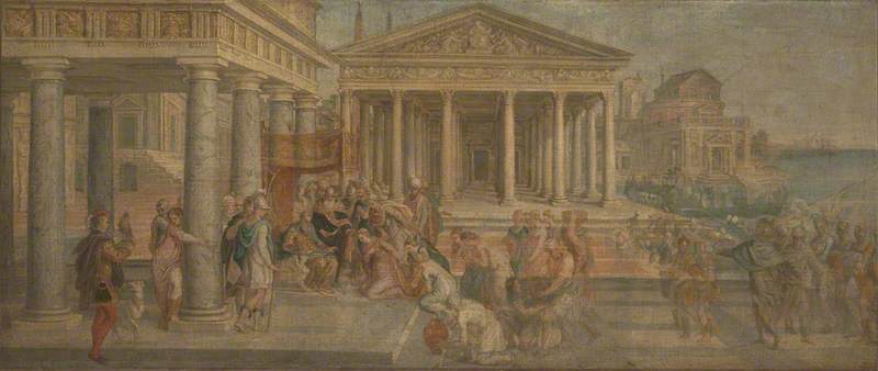 Lambert Sustris, The Queen of Sheba before King Solomon