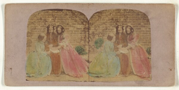 Unknown, [Three women reading a book]