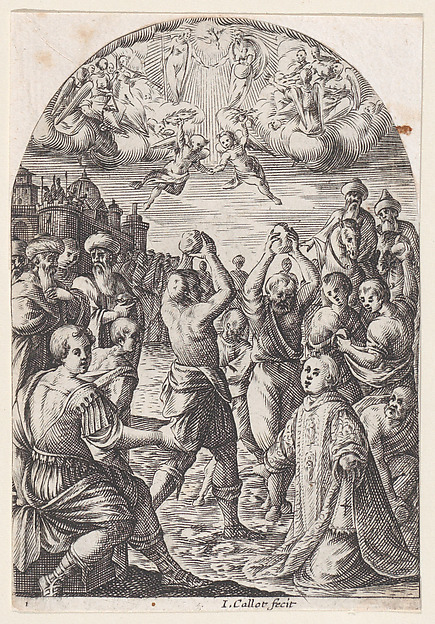 Jacques Callot, The Martyrdom of St. Stephen, plate 1 from "Les Tableaux de Rome, Les Eglises Jubilaires" (The Paintings of Rome, The Churches Jubilee)