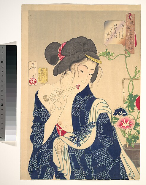 Tsukioka Yoshitoshi, Waking Up: A Girl of the Kōka Era (1844–1848)