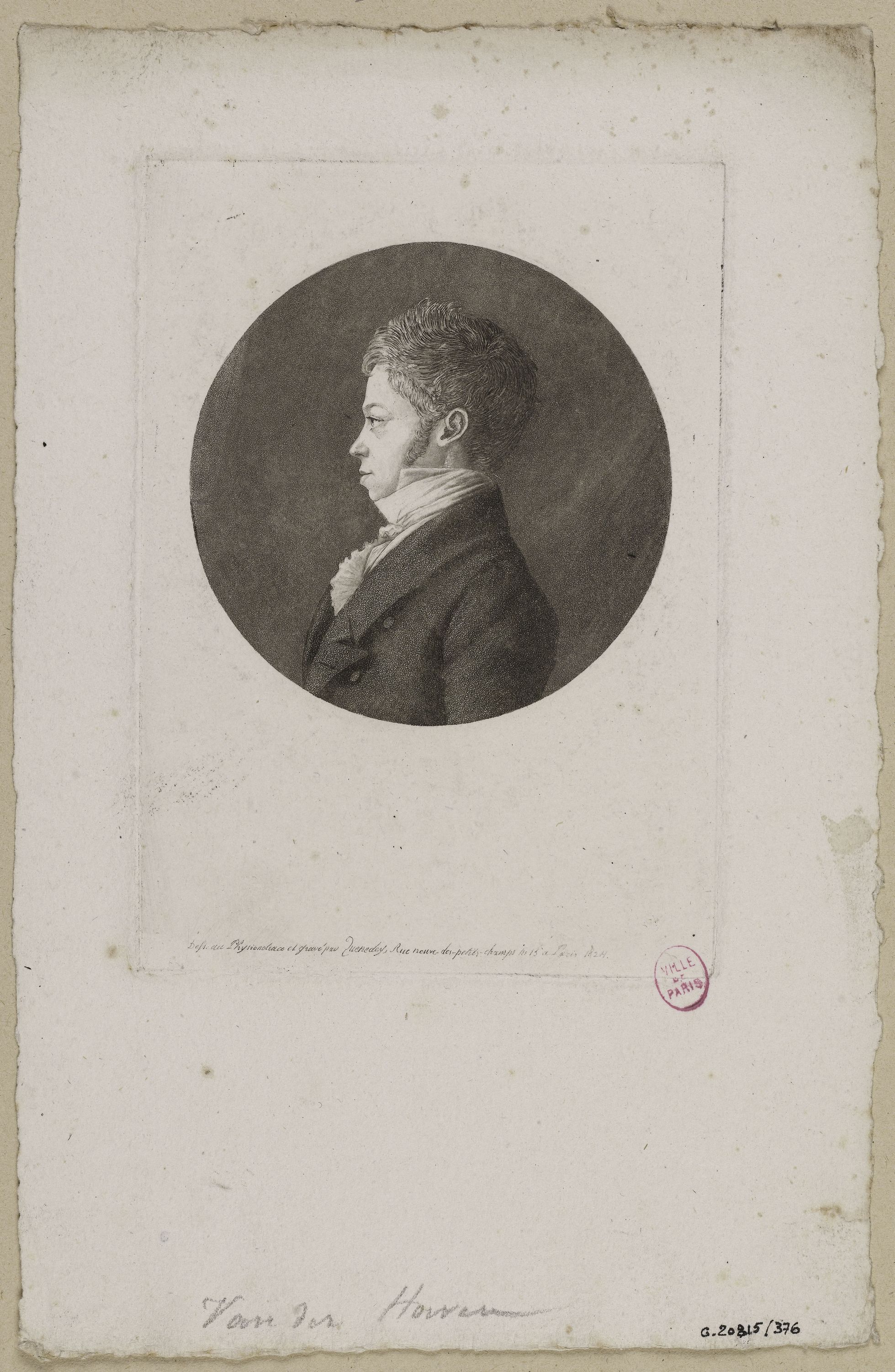 Edmé Quenedey, Portrait de Monsieur Van der Horvan