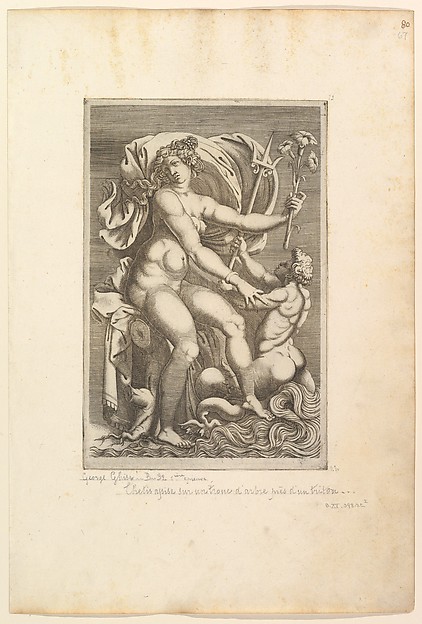 Anonymous, Italian?, 16th century, Thetis Seated with a Triton
