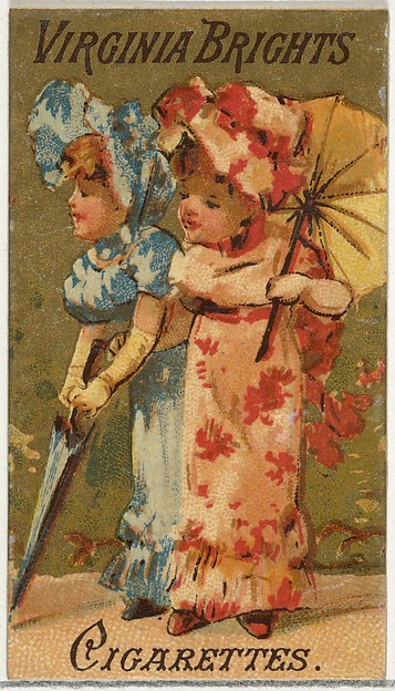 Allen & Ginter, From the Girls and Children series (N64) promoting Virginia Brights Cigarettes for Allen & Ginter brand tobacco products