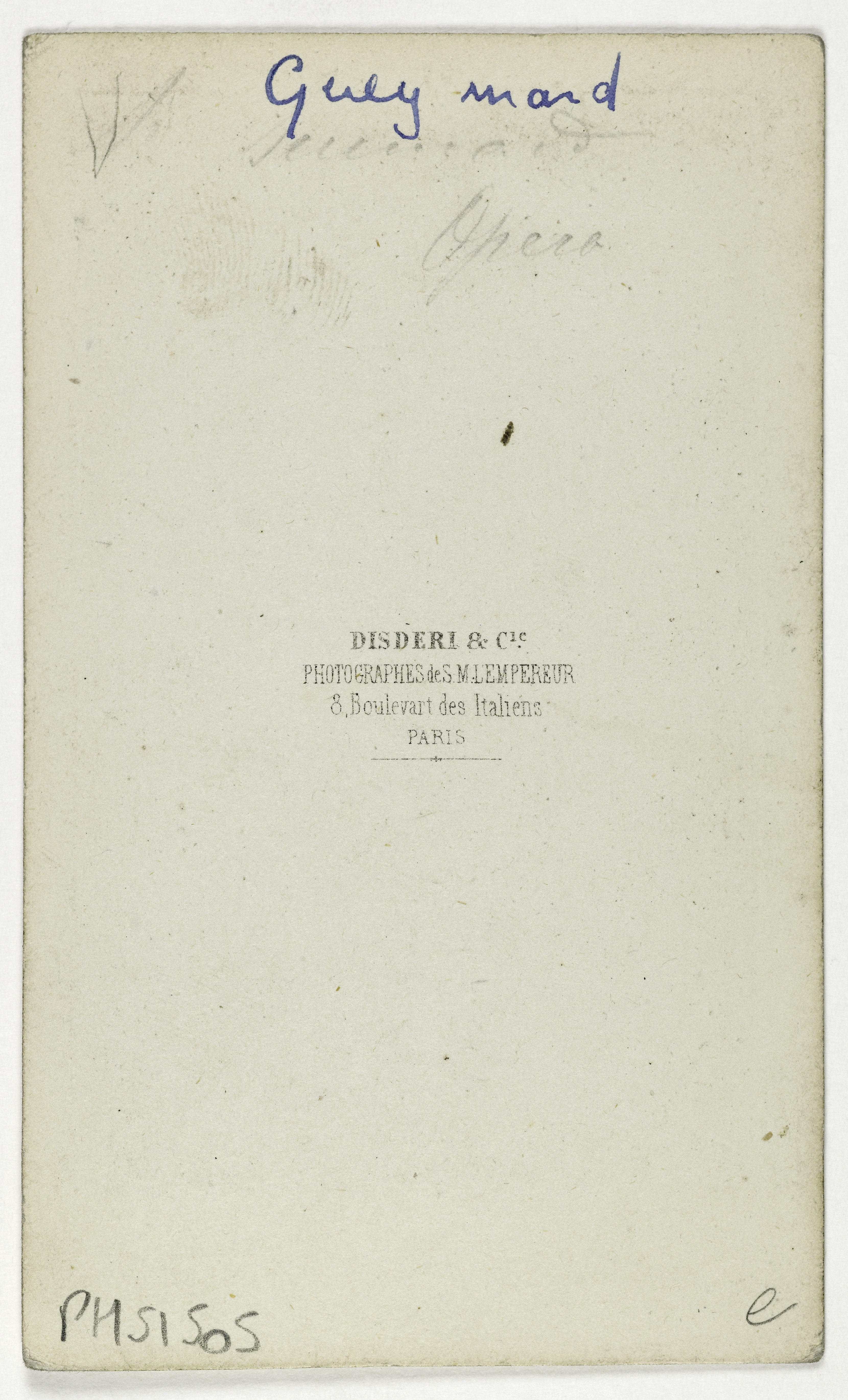 Disderi & Cie, Portrait de Louis Gueymard, (1822-1880), ténor