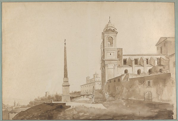 François Marius Granet, The Church of the Trinità dei Monti and the Villa Medici, Rome