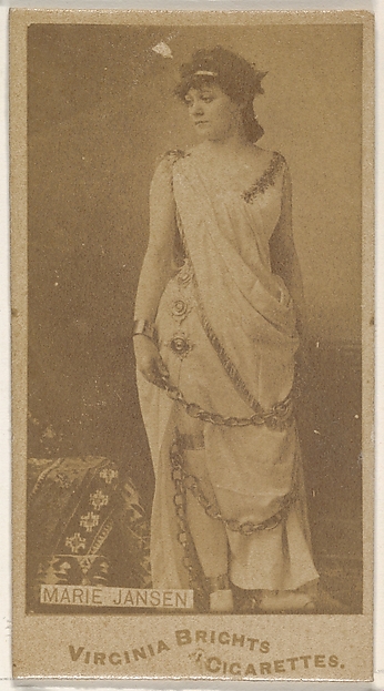 Allen & Ginter, Marie Jansen, from the Actors and Actresses series (N45, Type 1) for Virginia Brights Cigarettes