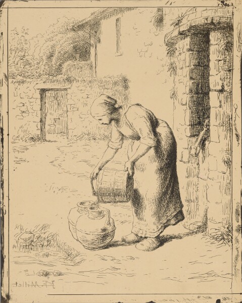 Jean-François Millet, Femme Vidant Un Seau