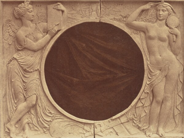 Édouard Baldus, ["L'Histoire et la Vérité", Sculpture by Pierre Loison, Decoration of the Louvre, Paris]