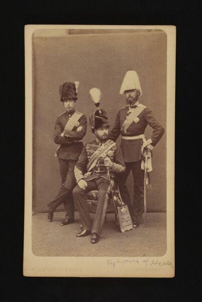 W. & D. Downey, A group of three men in military uniform 'Louis of Hesse'