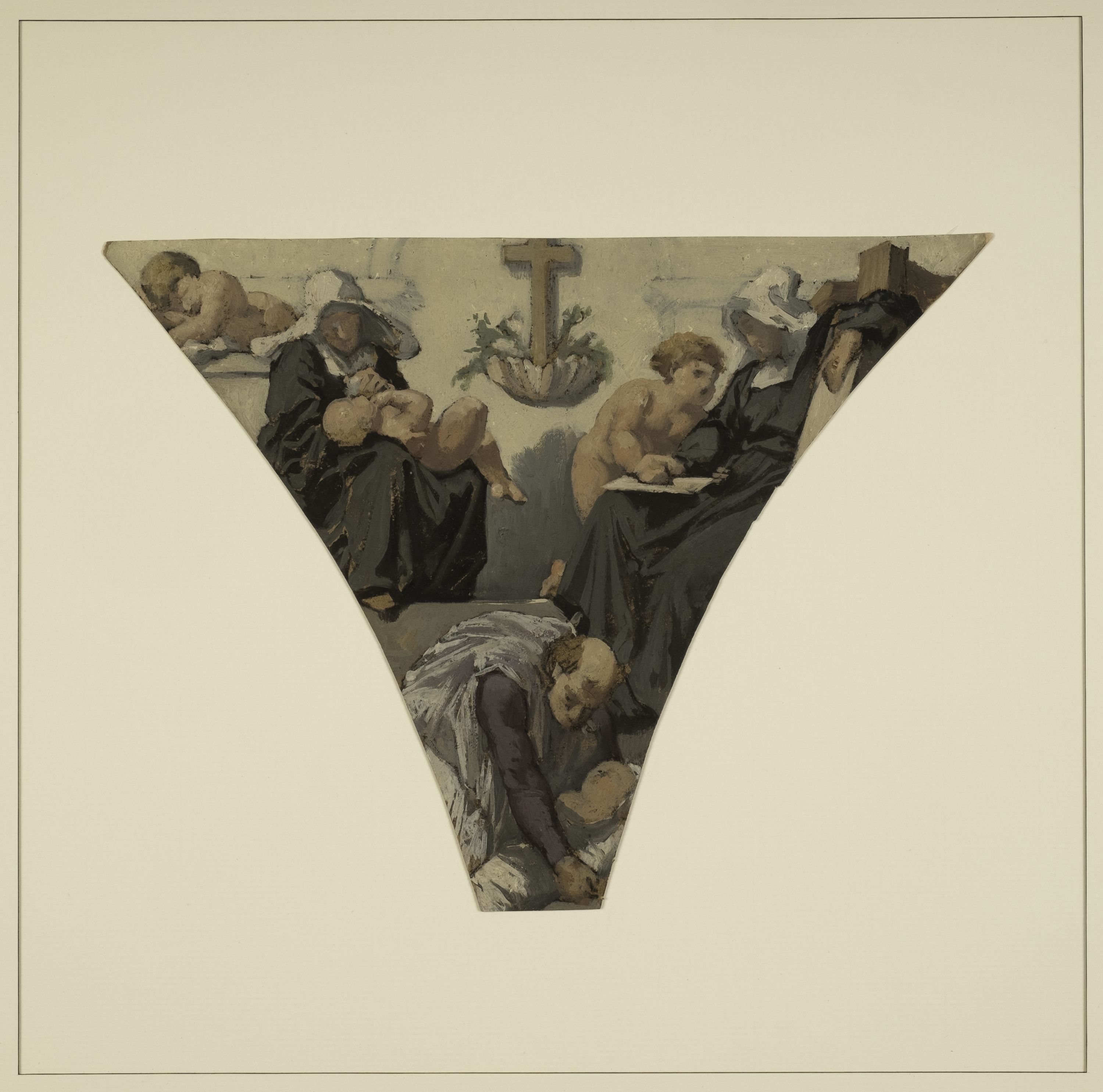 Henri Lehmann, Esquisse pour la grande galerie des Fêtes de l'ancien Hôtel de Ville de Paris : La Charité et l'Enseignement (Virtus deo proxima caritas)