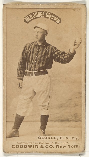 Goodwin & Company, Bill George, Pitcher, New York, from the Old Judge series (N172) for Old Judge Cigarettes