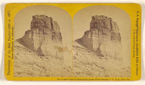 Timothy H. O'Sullivan, Rear View of Point Bluff, Green River Station, U.P.R.R., Wyo, Ter.