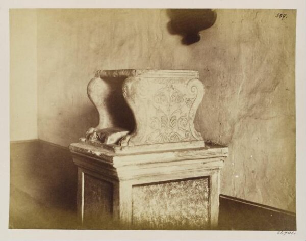 Parker, John Henry, Sculptures - Marble Seat of S. Gregory in the Church of S. Stefano Rotondo, with Shallow Carving, c. A.D. 590.