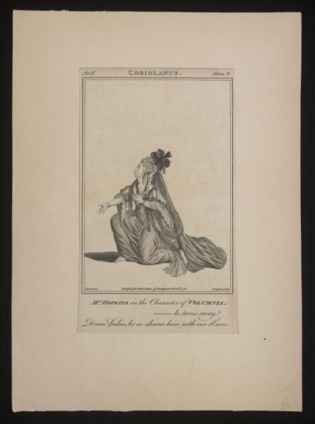 James Roberts, Mrs Hopkins in the character of Volumnia