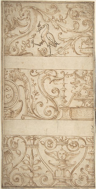 Anonymous, Italian, 16th century, Ornament design after the antique