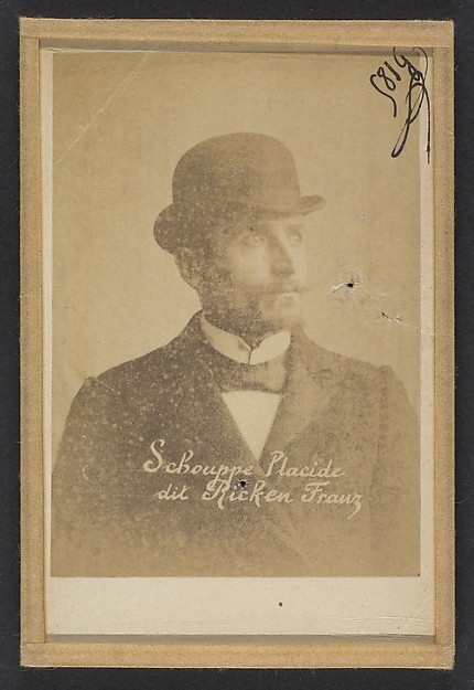 Alphonse Bertillon, Schouppe. Placide. (dit Ricken, Franz). 35 ans, né à Dickenvenne (Belgique). Mécanicien. Vol.