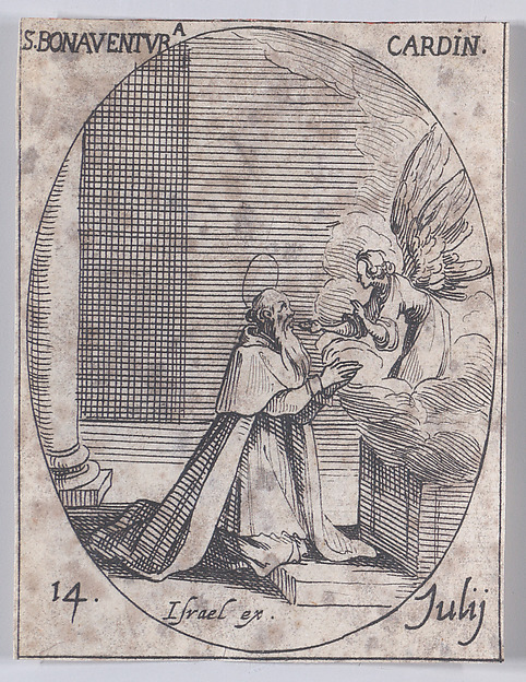Jacques Callot, St. Bonaventure, Cardinal, July 14th, from "Les Images De Tous Les Saincts et Saintes de L'Année" (Images of All of the Saints and Religious Events of the Year)