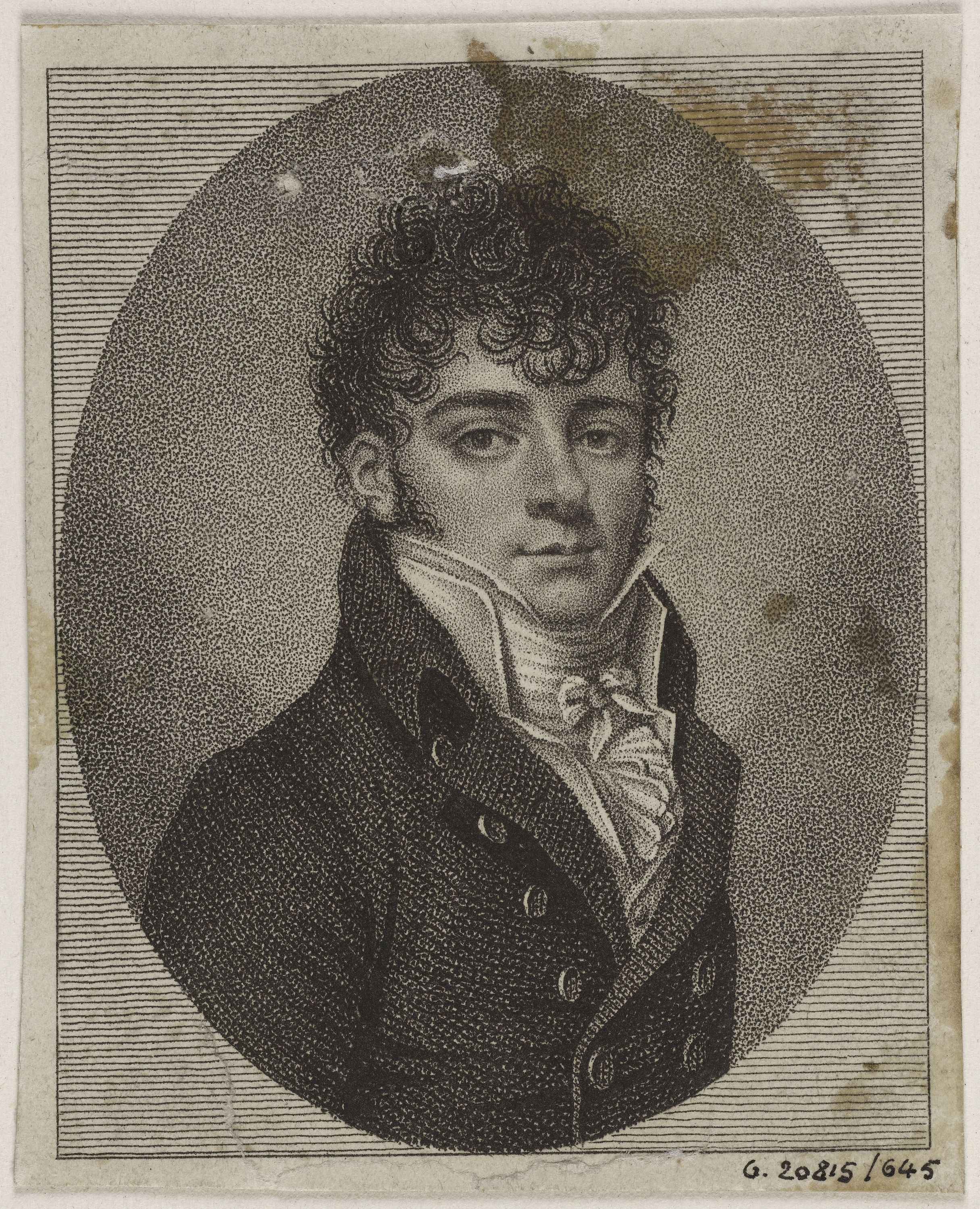 Edmé Quenedey, Portrait d'un homme, fin XVIIIème siècle/début XIXème siècle