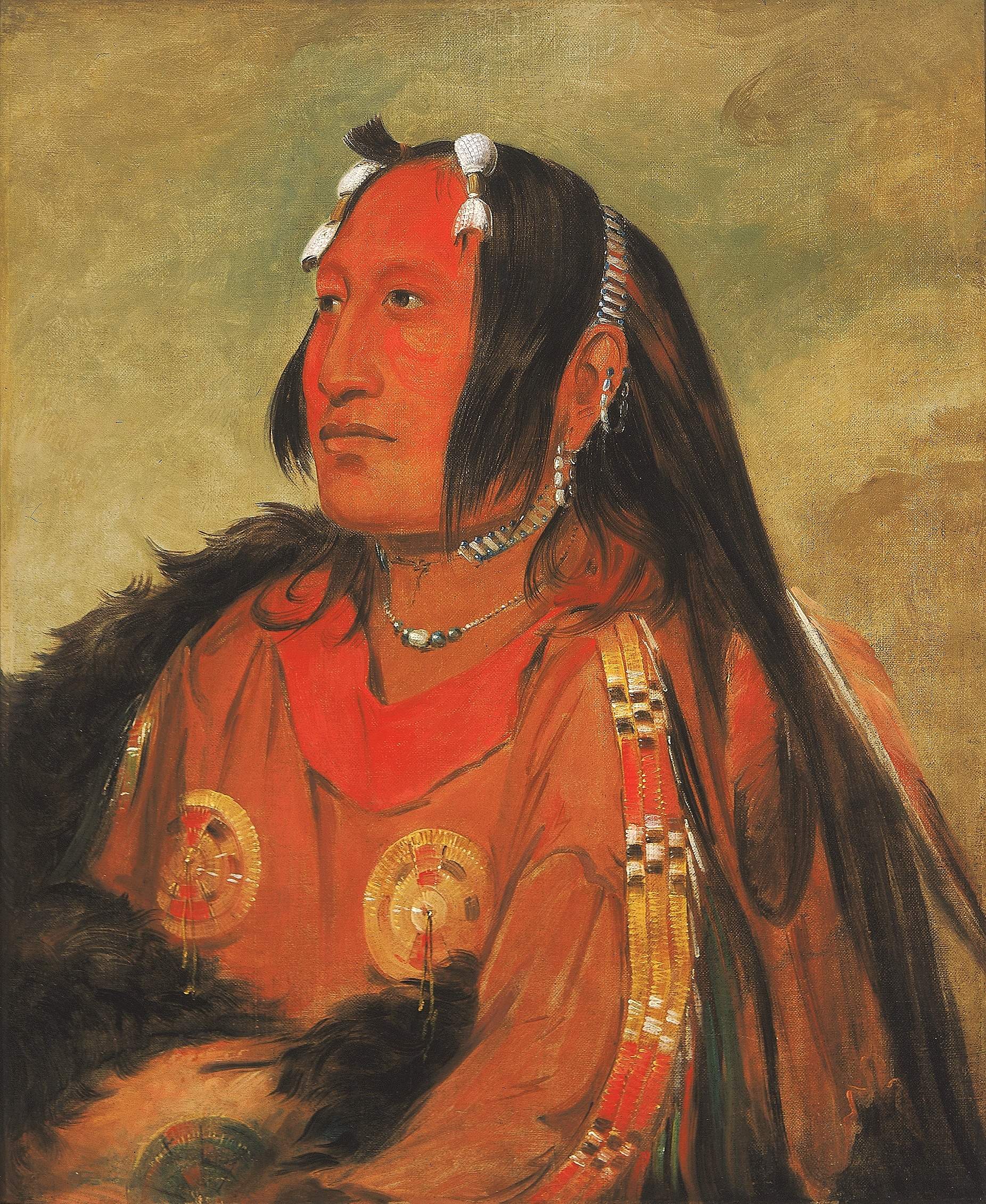 George Catlin, Wi-jún-jon, Pigeon's Egg Head (The Light), a Distinguished Young Warrior