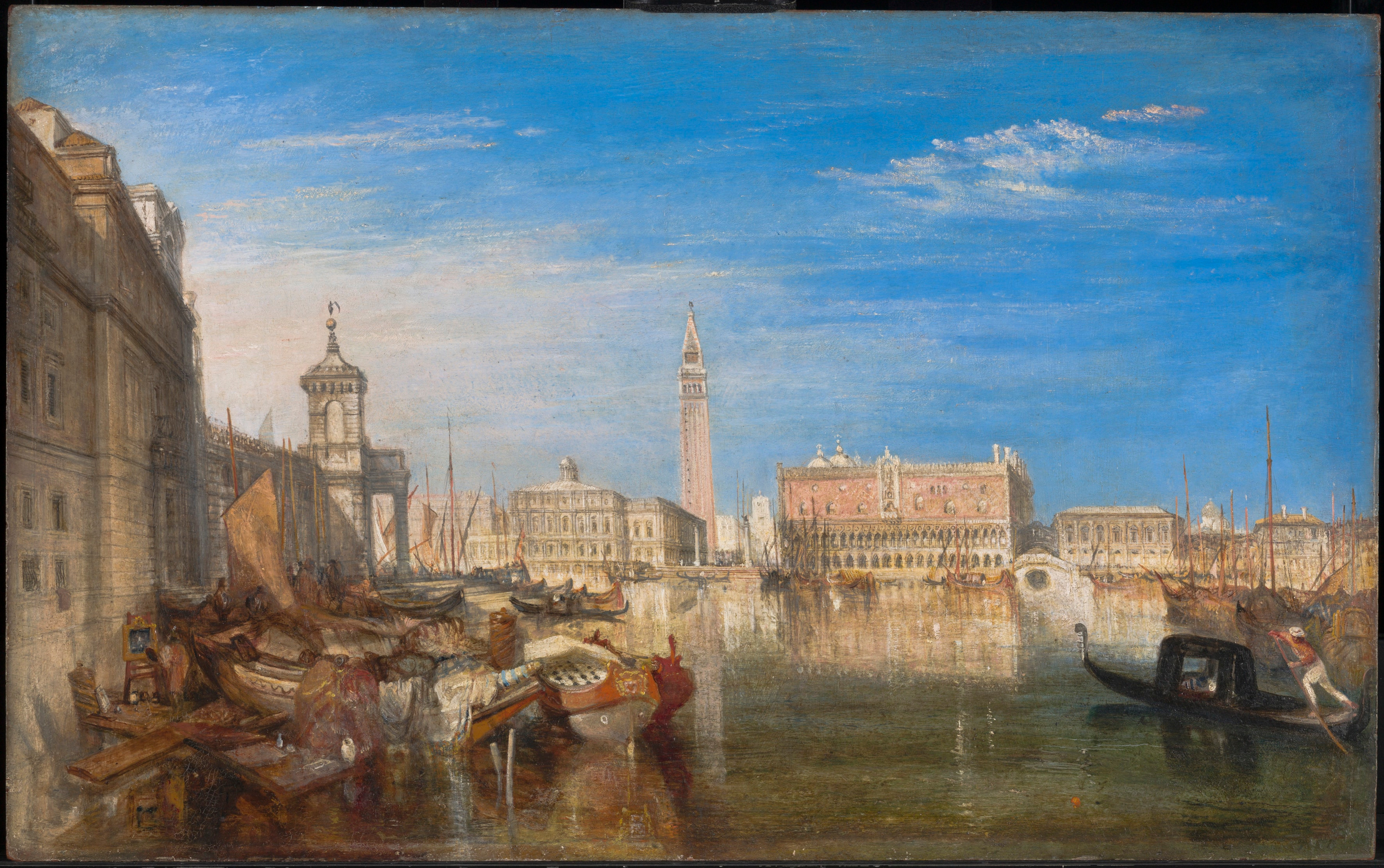 J. M. W. Turner, Bridge of Sighs, Ducal Palace and Custom House, Venice: Canaletto painting