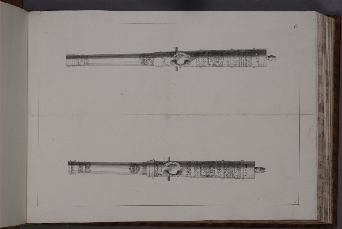 Kjell Hedberg, Imaging depicting fire pipes taken as trophies by the Swedish army with the fortress Elbingen on 3 December 1703. Included in volume with depicted canon trophies taken in the years 1703-1706.