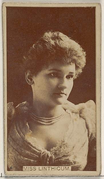 Allen & Ginter, Miss Linthicum, from the Actors and Actresses series (N45, Type 8) for Virginia Brights Cigarettes