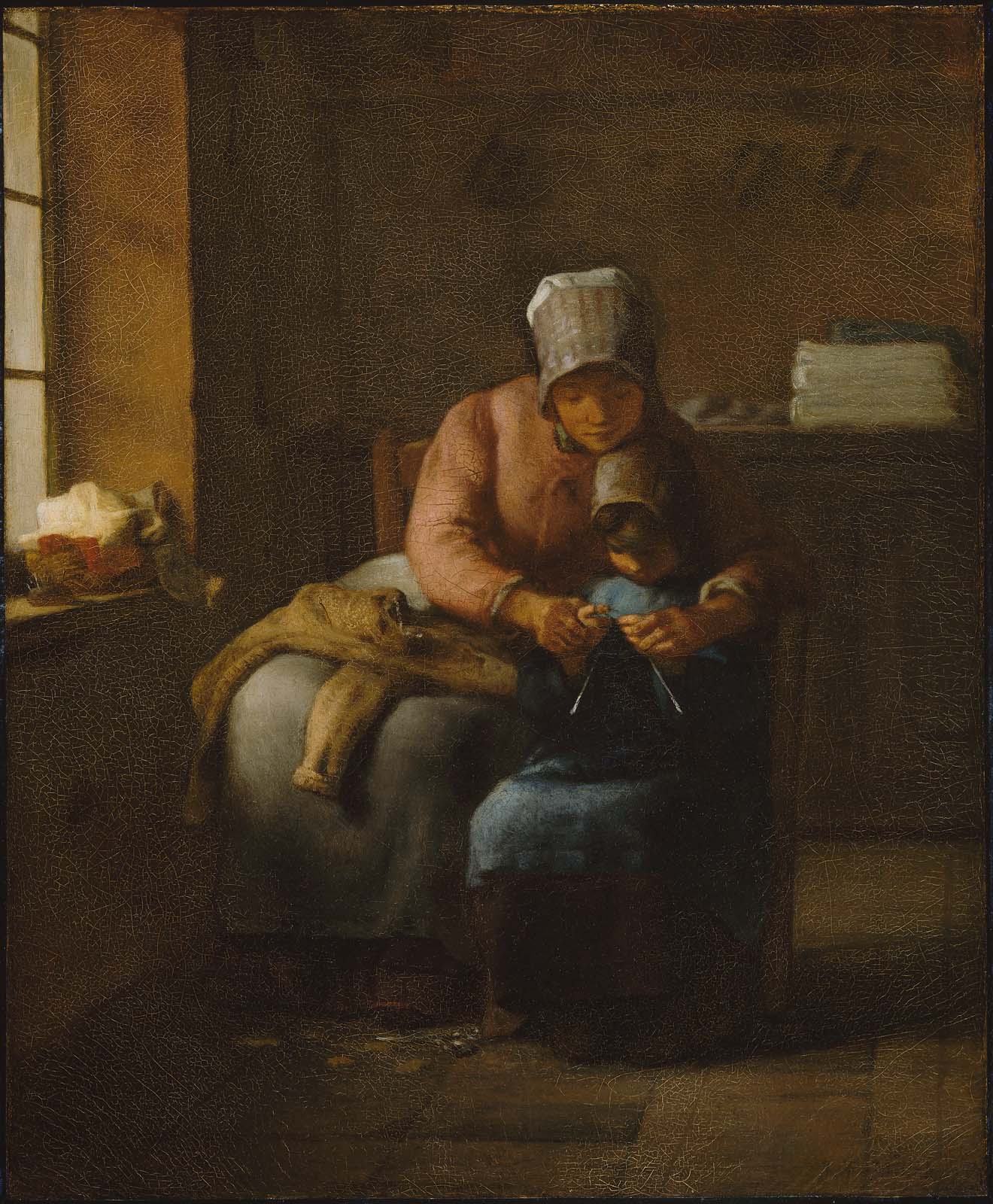 Jean-François Millet, Knitting Lesson