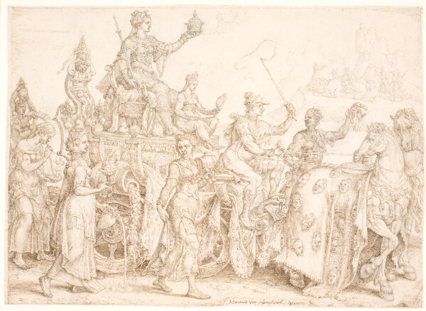 Maarten van Heemskerck, Triumfvogn. Opulentia (rigdom)