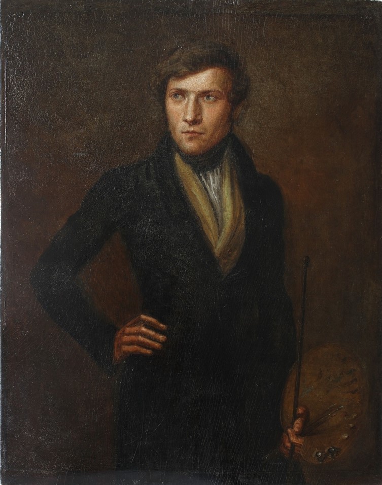 Carl Blechen, Selbstbildnis mit Palette