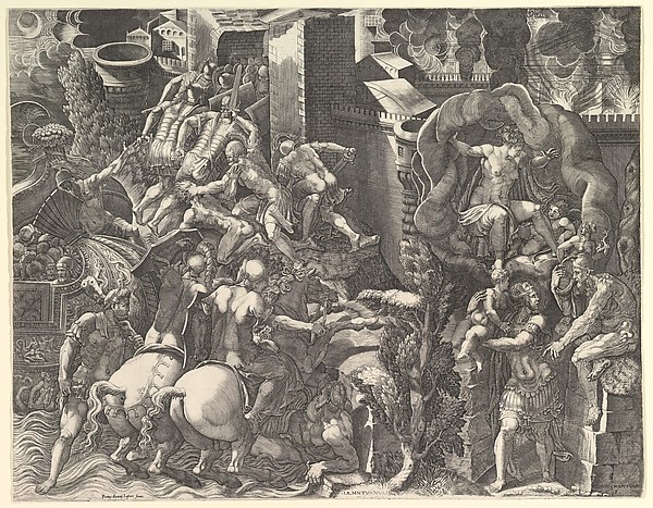 Giorgio Ghisi, The Fall of Troy and the Escape of Aeneas