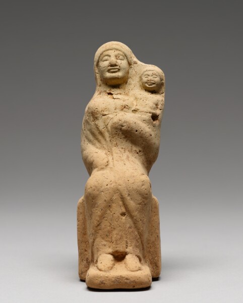 Unknown, Statuette of a Seated Female Figure with a Child