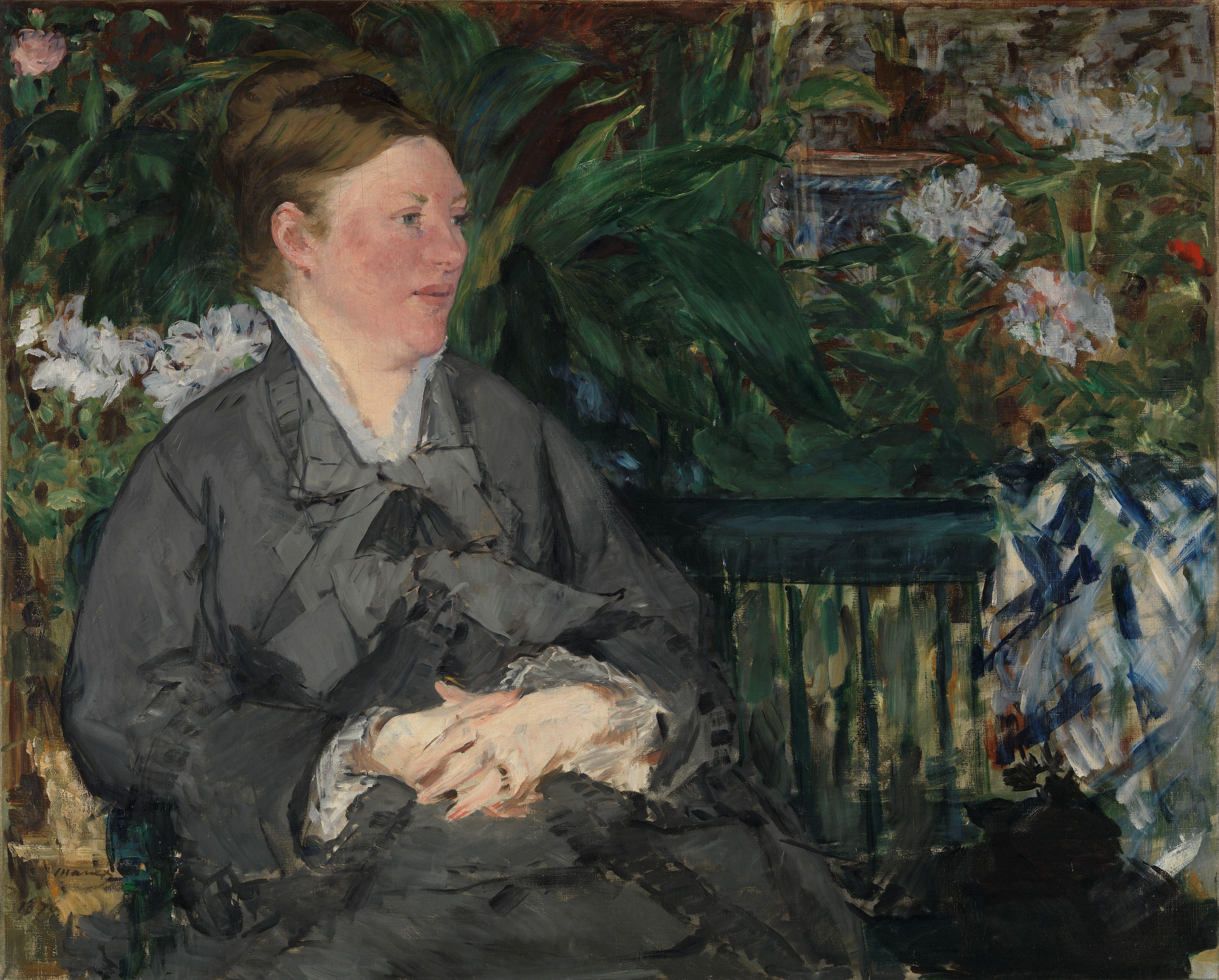 Édouard Manet, Madame Manet in the Conservatory
